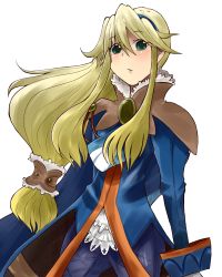 Rule 34 | 1girl, ahoge, blonde hair, clarissa arwin, coat, green eyes, hairband, highres, long hair, sidelocks, solo, twintails, wild arms, wild arms xf