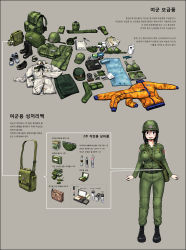 Rule 34 | female soldier, gogocherry, highres, korean text, sex slave, soldier, uniform