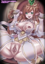Rule 34 | 1girl, 2boys, absurdres, blush, breasts, brown hair, character request, clitoris, double handjob, elbow gloves, gloves, green eyes, group sex, handjob, hetero, highres, large breasts, long hair, mahoutsukai to kuroneko no wiz, multiple boys, multiple penises, neelize, nipples, oral, penis, pussy, pussy juice, sex, shiny skin, spread legs, spread pussy, thighhighs, uncensored, urethra