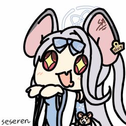 Rule 34 | 1girl, animal ears, animated, animated gif, begging, drooping, ear tag, lowres, mouse (animal), mouse ears, mouse girl, open mouth, seseren, sparkling eyes