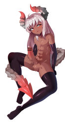 Rule 34 | 1boy, abs, absurdres, bad id, bad pixiv id, black sleeves, black thighhighs, blade &amp; soul, blush, borrowed character, censored, dark-skinned male, dark skin, demon boy, demon horns, demon tail, detached sleeves, full body, highres, horns, invisible chair, large penis, long hair, looking at viewer, lyn (blade &amp; soul), male focus, male masturbation, masturbation, nipples, parted lips, penis, pink hair, pointless censoring, precum, red eyes, scales, simple background, sitting, smirk, solo, spread legs, sweat, tail, testicles, thighhighs, trap, tsumo (tsu m0), white background