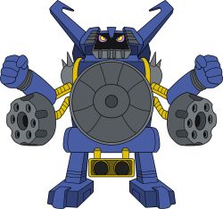Rule 34 | darkvolumon, digimon, digimon (creature), highres, looking at viewer, robot, solo, transparent background, yellow eyes