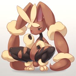Rule 34 | 10s, 1girl, animal ears, animal focus, black sclera, blueberry (5959), brown hair, colored sclera, creatures (company), furry, furry female, game freak, gen 4 pokemon, long hair, lopunny, mega lopunny, mega pokemon, nintendo, one eye closed, open mouth, pantyhose, pink eyes, pokemon, pokemon (creature), pokemon oras, rabbit, rabbit ears, spread legs, squatting, tail, torn clothes, torn legwear, very long hair