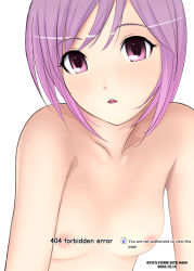 Rule 34 | 1girl, 404, breasts, http status code, nipples, pink eyes, pink hair, ryu (ryu&#039;s form site), short hair, small breasts, solo, topless