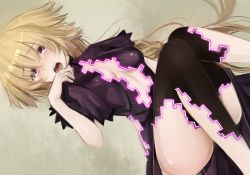 Rule 34 | 1girl, alternate costume, arched back, blonde hair, breasts, crying, crying with eyes open, digital dissolve, fate/apocrypha, fate (series), jeanne d&#039;arc (fate), jeanne d&#039;arc (ruler) (fate), knees together feet apart, long hair, looking at viewer, lying, moaning, non-web source, open mouth, purple eyes, small breasts, solo, tears, tusia