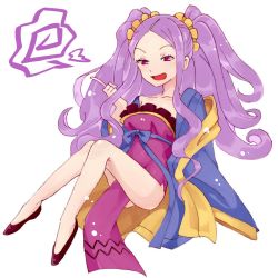 Rule 34 | 1girl, breasts, chinese clothes, dress, fate/grand order, fate (series), hair ornament, highres, long hair, open mouth, pink eyes, purple hair, ribbon, shoes, twintails, wu zetian (fate)