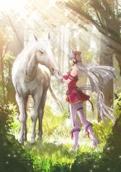 Rule 34 | 1girl, animal ears, blunt bangs, bow, brown headwear, commentary request, day, dress, ear bow, ear covers, forest, gold ship (racehorse), gold ship (umamusume), grey hair, horse ears, horse girl, horse tail, long hair, name connection, nature, outdoors, pantyhose, pillbox hat, purple eyes, real life, red dress, standing, tail, umamusume, umayasu