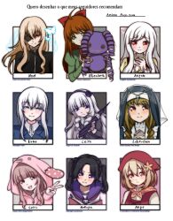 6+girls :&gt; ahoge ange_(gensou_otome_no_okashi_na_kakurega) angele_(angelic_syndrome) angelic_syndrome animal_ears animal_hood black_hair black_jacket black_tiara blonde_hair blue_coat blue_eyes blush bow bowtie braid brown_eyes brown_hair bug butterfly button_eyes buttons closed_mouth coat colored_skin cosplay cross cross_necklace crossover curly_hair dress elisabeth_faust fang fausts_alptraum feathers flower flower_hairband followers_favorite_challenge food gensou_otome_no_okashi_na_kakurega green_dress habit hair_bow hair_flower hair_ornament hair_ribbon highres higyaku_no_noel hime_cut holding holding_umbrella hood hoodie igarashi_suiri insect jacket jewelry juliet_sleeves kigurumi lebkuchen_(little_goody_two_shoes) leira_(night_of_growth) light_brown_hair little_goody_two_shoes long_hair long_sleeves looking_at_viewer low_ponytail luna_wyndell maya_ooue medium_hair midnight_syndrome midnight_train multiple_crossover multiple_drawing_challenge multiple_girls necklace nekoya_tomomi night_of_growth noel_cerquetti nun own_hands_together pig_tail ponytail puffy_sleeves purple_eyes rabbit_ears rabbit_hood red_bow red_bowtie red_eyes ribbon sailor_collar sailor_shirt shirt sidelocks smile stuffed_animal stuffed_toy super_ultra_usagi_rush!! tail tiara twin_braids twintails umbrella upper_body veil very_long_hair white_hair white_skin zipper