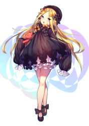 Rule 34 | 1girl, :o, black bow, black dress, blonde hair, blue eyes, bow, commentary request, dress, dress bow, dress shoes, fate/grand order, fate (series), footwear bow, frilled dress, frilled legwear, frilled sleeves, frills, full body, gothic lolita, hair bow, hands in opposite sleeves, hat, highres, holding, holding toy, lolita fashion, long hair, long sleeves, looking at viewer, multiple hair bows, hugging object, open mouth, orange bow, revision, salem (fate/grand order), shennai misha, shoes, solo, stuffed animal, stuffed toy, teddy bear, too many bows, toy, very long hair