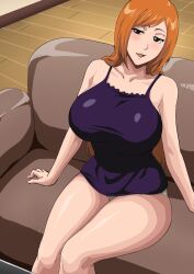 Rule 34 | 1girl, bleach, breasts, highres, inoue orihime, large breasts, sitting, solo