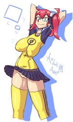 aiba_ami blue_eyes digimon digimon_story:_cyber_sleuth goggles goggles_on_head long_hair red_hair sidetail