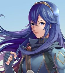 Rule 34 | 1girl, ameno (a meno0), armor, blue eyes, blue hair, blue scarf, cape, fingerless gloves, fire emblem, fire emblem awakening, fire emblem heroes, gloves, looking at viewer, lucina (fire emblem), nintendo, parted lips, ribbed sweater, scarf, shoulder armor, solo, super smash bros., sweater, tiara