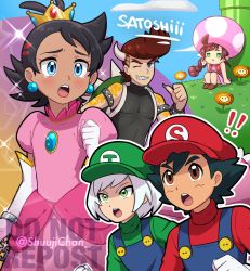 Rule 34 | ash ketchum, bowser, bowser (cosplay), chloe (pokemon), cosplay, creatures (company), fire flower, game freak, goh (pokemon), hodge (pokemon), horace (pokemon), luigi, luigi (cosplay), mario, mario (cosplay), mario (series), nintendo, parody, pokemon, pokemon (anime), pokemon journeys, princess peach, princess peach (cosplay), sara bon, super mario bros. 1, toadette, toadette (cosplay), trap, warp pipe