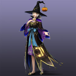 Rule 34 | 1girl, cai wenji, fairy godmother, hat, pumpkin, shin sangoku musou, witch hat
