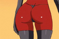 Rule 34 | 1girl, animated, animated gif, ass, bikini, bikini bottom only, bodysuit, boots, breasts, brown eyes, brown hair, covered navel, disney, domino mask, elastigirl, covered erect nipples, female focus, gloves, hand on own hip, helen parr, huge ass, large breasts, lipstick, looking at viewer, looking back, lowres, makeup, mask, meegol, mature female, orange background, short hair, skin tight, solo, swimsuit, the incredibles, thigh boots, thighhighs, thong, wink