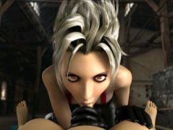 Rule 34 | 00s, 3d, all fours, censored, fellatio, final fantasy, final fantasy x, final fantasy x-2, gloves, oral, paine, penis, pov, red eyes, silver hair