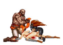 Rule 34 | 308, anal, animated, animated gif, capcom, fellatio, final fight, final fight 2, genryuusai maki, grabbing another&#039;s hair, group sex, hand on head, lowres, muscular, oral, pixel art, rape, sex, sex from behind, spitroast, uncensored, unko
