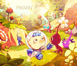 Rule 34 | 1boy, :o, ^ ^, alph (pikmin), backpack, bag, black eyes, blue bag, blue eyes, blue gloves, blue hair, blue pikmin, blue skin, blue sky, closed eyes, colored skin, commentary request, copyright name, crossed arms, day, everyone, flower, flying, freckles, gloves, grass, grey skin, helmet, insect wings, leaf, light blush, looking at another, mini person, miniboy, mushroom, nintendo, no mouth, parted lips, path, pellet posey, pikmin (creature), pikmin (series), pink skin, pointy ears, pointy nose, purple flower, purple hair, purple pikmin, purple skin, radio antenna, reaching, red eyes, red pikmin, red skin, road, rock, rock pikmin, shirushiki, short hair, sitting, sky, solid circle eyes, space helmet, spacesuit, tree, triangle mouth, very short hair, whistle, white flower, white pikmin, white skin, winged pikmin, wings, yellow flower, yellow pikmin, yellow skin
