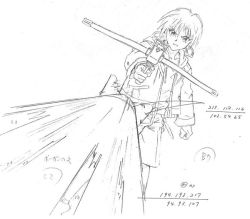 Rule 34 | 1girl, anime opening, bow (weapon), concept art, crossbow, monochrome, solo, tsukiyono omi, weapon, weiss kreuz, weiss kreuz gluhen