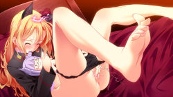 Rule 34 | 2girls, animal ears, bad id, bad pixiv id, barefoot, biting, black panties, blonde hair, blush, blush stickers, boko (maniacpurple), cat ears, character doll, clitoral stimulation, closed eyes, feet, female ejaculation, female masturbation, female orgasm, fingering, glasses, head wings, heidimarie w. schnaufer, heinrike prinzessin zu sayn-wittgenstein, highres, hirschgeweih antennas, komakedara, legs, legs up, lying, masturbation, multiple girls, noble witches, on back, orgasm, panties, panty pull, purple hair, pussy, soles, solo, strike witches, toe-point, toes, uncensored, underwear, wince, wings, world witches series, | |, || ||
