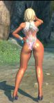 Rule 34 | 10s, 1girl, 3d, animal ears, animated, ass, ass shake, backboob, blade &amp; soul, blonde hair, breasts, dancing, dark skin, fake animal ears, from behind, hands on own hips, high heels, jin (blade &amp; soul), large breasts, leotard, playboy bunny, rabbit ears, shiny skin, short hair, tagme, thick thighs, thighs, video, wide hips