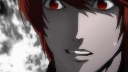 Rule 34 | death note, highres, red eyes, red hair, sweat, yagami light