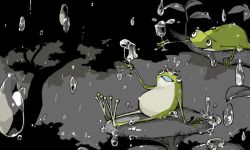 Rule 34 | drinking glass, frog, mushroom, no humans, original, outdoors, parallela66, rain, tree, water, wet, wine glass