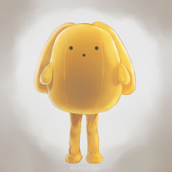 Rule 34 | 10s, creature, full body, gradient background, no humans, solid circle eyes, solo, standing, tall, translation request, u jie, wooser (character), wooser no sono higurashi