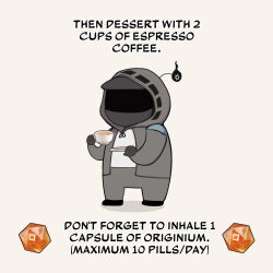 Rule 34 | 1koma, 1other, ambiguous gender, arknights, black coat, chibi, coat, coffee, coffee cup, comic, commentary, cup, disposable cup, doctor (arknights), english commentary, english text, helm, helmet, highres, holding, holding cup, hood, hood up, hooded coat, hooded jacket, jacket, kinohara kossuta, long sleeves, saucer, simple background, tan background