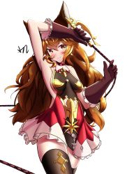 Rule 34 | absurdres, animal ears, armpits, backless outfit, blush, breasts, brown eyes, brown hair, curvy, erune, ferry (granblue fantasy), gloves, granblue fantasy, highres, rooby n, sideboob, skirt, smile, thighhighs, thighs, wavy hair, whip