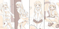 Rule 34 | 4girls, absurdres, bathroom, between legs, blush, clenched hand, clothes lift, clothes pull, coat, collarbone, embarrassed, female focus, from behind, hand between legs, hand up, have to pee, highres, holding, indoors, jacket, kamome shop, kneehighs, knees together feet apart, lifted by self, long hair, long sleeves, monochrome, multiple girls, multiple views, nose blush, open mouth, original, own hands together, panties, panties around leg, pantyshot, pee, peed self, peeing, peeing self, pleated skirt, puddle, pussy, scarf, shirt, shirt lift, shoes, short hair, short shorts, shorts, shorts pull, sink, skirt, socks, spread legs, squatting, standing, tears, thigh gap, thighhighs, toilet, trembling, twintails, uncensored, underwear, upskirt, v arms, wet, wet clothes