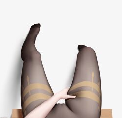 Rule 34 | 1girl, absurdres, artist name, black pantyhose, close-up, commentary request, female focus, female pov, ganyu (genshin impact), genshin impact, gloves, highres, lower body, no panties, pantyhose, pov, pov crotch, pov hands, simple background, solo, thigh grab, thighs, z282g