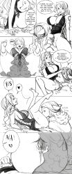 Rule 34 | 2girls, absurdres, alternate costume, ass, breasts, cleavage, comic, cunnilingus, dog girl, dress, embarrassed, face in ass, highres, huge ass, huge breasts, large breasts, long dress, long hair, moaning, monochrome, multiple girls, nami (one piece), nami (one piece) (post-timeskip), nami (one piece) (zou), official alternate costume, one piece, oral, pussy, revealing clothes, short dress, smile, tattoo, very long hair, wanda (one piece), wide hips, yuri