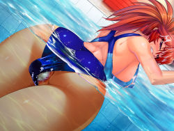Rule 34 | 1girl, ass, back, breasts, cara the blood lord, competition swimsuit, female focus, kamimura azuma, large breasts, lilith-soft, one-piece swimsuit, pussy, sex toy, swimsuit, third-party edit, underwater, vibrator, water