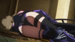 Rule 34 | 1girl, animated, armored boots, ass, boots, bound, bound legs, chain, fate/grand order, fate (series), lying, mash kyrielight, on floor, on side, pink hair, purple eyes, shield, short hair, thighhighs, video, video