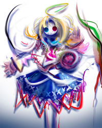 Rule 34 | 1girl, abstract, blue eyes, colorful, dress, female focus, heterochromia, mizuhashi parsee, multicolored hair, rainbow hair, red eyes, solo, speed painting, tanaka ken&#039;ichi, touhou