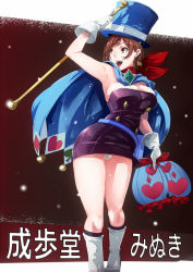 Rule 34 | ace attorney, alternate breast size, baton, bloomers, boots, brown eyes, brown hair, cape, earrings, gloves, hat, jewelry, magician, panties, scarf, thick thighs, thighs, top hat, trucy wright, underwear