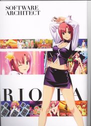 Rule 34 | 1girl, card, croupier, floating card, green eyes, highres, holding, holding card, red hair, rio rollins, super blackjack