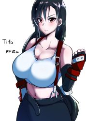 Rule 34 | 1girl, black hair, breasts, copyright name, final fantasy, final fantasy vii, final fantasy vii remake, highres, large breasts, long hair, solo, tifa lockhart