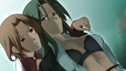 Rule 34 | 2girls, absurdres, angry, arms behind back, asougi rin, bdsm, black bra, blood, bondage, bound, bra, breasts, brown eyes, brown hair, chuuou higashiguchi, cleavage, glasses, green eyes, green hair, highres, imminent torture, large breasts, long hair, mature female, mnemosyne, multiple girls, novel illustration, office lady, official art, open clothes, open shirt, parted lips, piercing, short hair, smile, tied to chair, underwear, yamnobe sayara