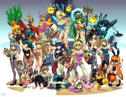 Rule 34 | 6+girls, adapted costume, alex ahad, animal crossing, animal ears, arm cannon, armlet, ass, back tattoo, backless leotard, balloon, banjo-kazooie, bayonetta, bayonetta (series), bayonetta 2, beak, bent over, bird, black footwear, black hair, black leotard, blonde hair, blue eyes, blue footwear, blue leotard, book, bracelet, braid, breasts, brown hair, byleth (female) (fire emblem), byleth (fire emblem), carrot, cleavage, clothed pokemon, clothing cutout, corrin (female) (fire emblem), corrin (fire emblem), cosplay pikachu, creatures (company), crossover, crown, dark samus, detached collar, earrings, elbow gloves, everyone, fake animal ears, fake tail, feet, fire emblem, fire emblem: three houses, fire emblem awakening, fire emblem fates, game freak, gen 1 pokemon, glasses, gloves, glowing, green eyes, green hair, grey hair, grin, gun, hair over one eye, helmet, high heels, highleg, highleg leotard, highres, holding, holding book, holding gun, holding sword, holding weapon, ice climber, inkling, inkling girl, inkling player character, isabelle (animal crossing), jewelry, jigglypuff, kazooie (banjo-kazooie), kid icarus, kid icarus uprising, large breasts, leaning forward, leotard, long hair, looking at viewer, lucina (fire emblem), lucina (spring) (fire emblem), luma (mario), mario (series), mask, matching hair/eyes, metroid, metroid (creature), metroid prime, microphone, mole, mole under mouth, multiple girls, nana (ice climber), navel, navel cutout, nintendo, one eye closed, open mouth, orange hair, palutena, pantyhose, parted lips, pikachu, pikachu libre, pink footwear, pink leotard, playboy bunny, pokemon, pokemon (creature), princess daisy, princess peach, princess zelda, rabbit ears, rabbit tail, robin (female) (fire emblem), robin (fire emblem), rosalina, samus aran, sheik, sideboob, sitting, smile, splatoon (series), staff, standing, strapless, strapless leotard, super mario galaxy, super smash bros., sword, tail, tattoo, the legend of zelda, the legend of zelda: a link to the past, the legend of zelda: ocarina of time, thighhighs, toes, turban, villager (animal crossing), weapon, wendy o. koopa, white gloves, white legwear, white leotard, wii fit, wii fit trainer, wii fit trainer (female), wink, wrist cuffs