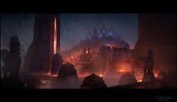 Rule 34 | ancient ruins, cave, concept art, dinosaur, glowing, godzilla, godzilla: king of the monsters, godzilla (series), hieroglyphs, kaijuu, lava waterfall, legendary pictures, lava, monsterverse, mural, nature, official art, pyramid (structure), ruins, sea monster, spikes, statue, tail, temple, toho, underwater cave, water