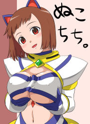 Rule 34 | 00s, akane soir, animal ears, breasts squeezed together, breasts, cat ears, covered erect nipples, huge breasts, large breasts, my-otome, solo, translation request, underboob, youkan
