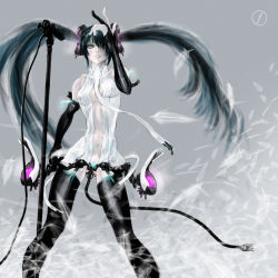 Rule 34 | 1girl, bitter sweet (bs6968), bittersweet6968, cable, clenched teeth, hatsune miku, hatsune miku (append), highres, long hair, microphone, solo, teeth, very long hair, vocaloid, vocaloid append