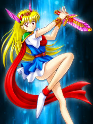 Rule 34 | 1990s (style), absurdres, akazukin chacha, blonde hair, closed mouth, highres, magical princess, sword, weapon