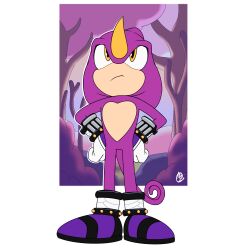 Rule 34 | arms at sides, espio the chameleon, furry, furry male, highres, innotsu, looking up, sonic (series), tail
