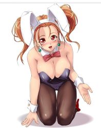 Rule 34 | animal ears, blush, breasts, cleavage, dragon quest, dragon quest viii, fake animal ears, jessica albert, large breasts, long hair, pantyhose, playboy bunny, rabbit ears, square enix, twintails