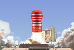 Rule 34 | no humans, product placement, rocket, smoke, tenga, what