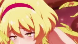 Rule 34 | ahegao, animated, animated gif, anime screenshot, blonde hair, bouncing breasts, breasts, eldri, feathers, ishuzoku reviewers, lowres