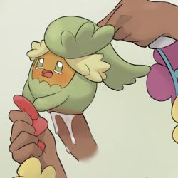 Rule 34 | 1boy, 1girl, blush, colored sclera, comfey, creatures (company), cum, cum in pussy, disembodied penis, erection, game freak, gen 7 pokemon, green sclera, grey background, hetero, highres, nintendo, open mouth, penis, pokemon, pokemon (creature), pussy, sex, simple background, solo focus, tears, vaginal, white eyes, youjo modoki